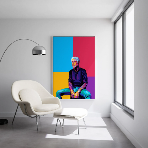 Modern Pop Art Poster of Anthony Bourdain Portrait