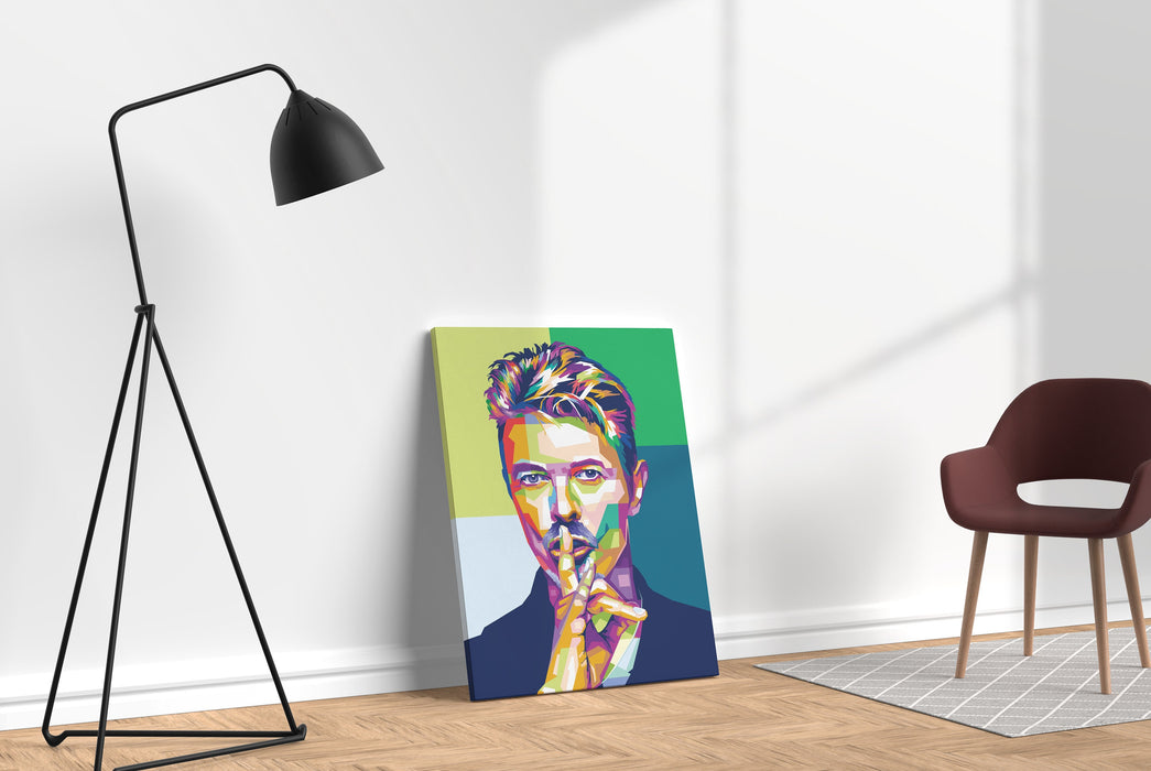 David Bowie Portrait - Color Blocks - Canvas Print