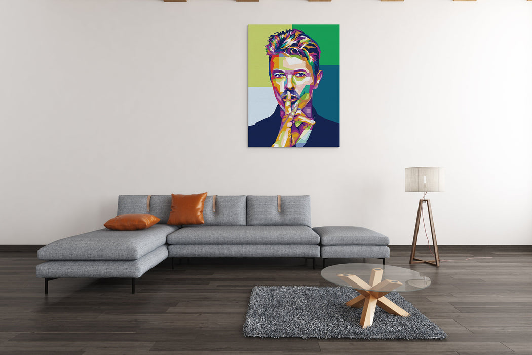 David Bowie Portrait - Color Blocks - Canvas Print