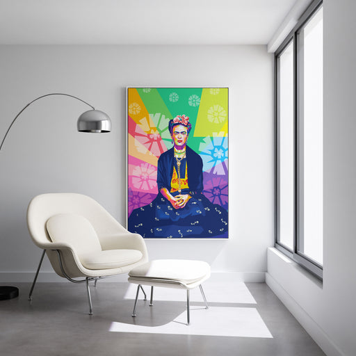 Modern pop art poster of Frida Kahlo.