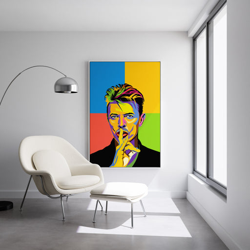 Modern pop art poster of David Bowie.