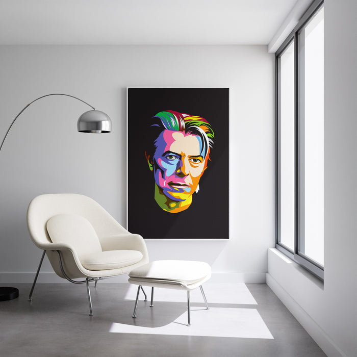 Modern pop art poster of Davide Bowie.