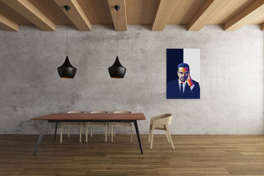 Malcolm X Thinking - Canvas Print