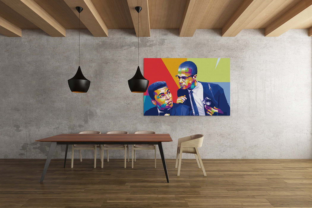 Muhammad Ali and Malcolm X - Friends - Canvas Print