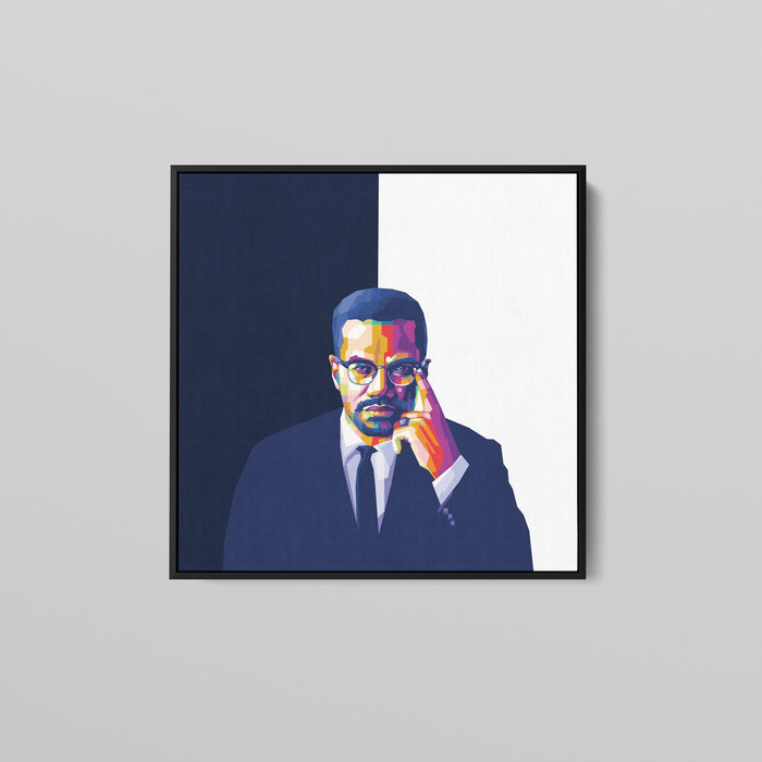 Malcolm X Thinking - Canvas Print