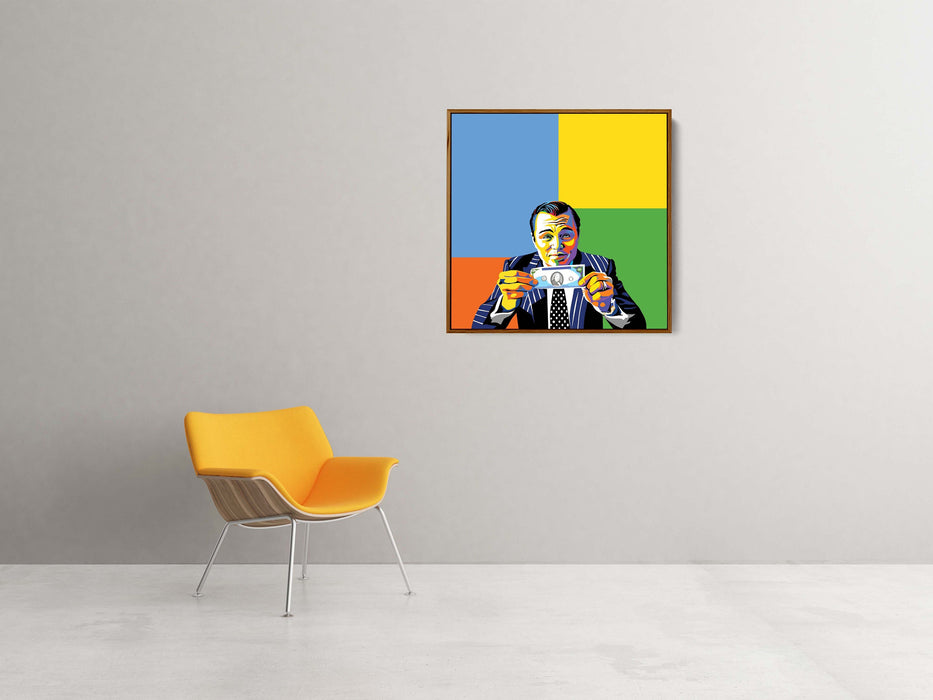 Leonardo DiCaprio - Wolf of Wall Street, 100 Dollar Bill Vol2 - Canvas Print