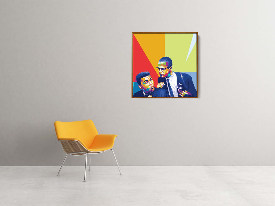 Muhammad Ali and Malcolm X - Friends - Canvas Print