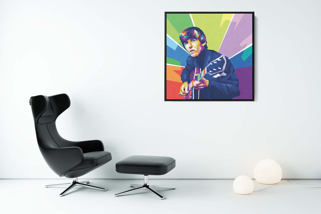 George Harrison Portrait - Playing Guitar - Canvas Poster