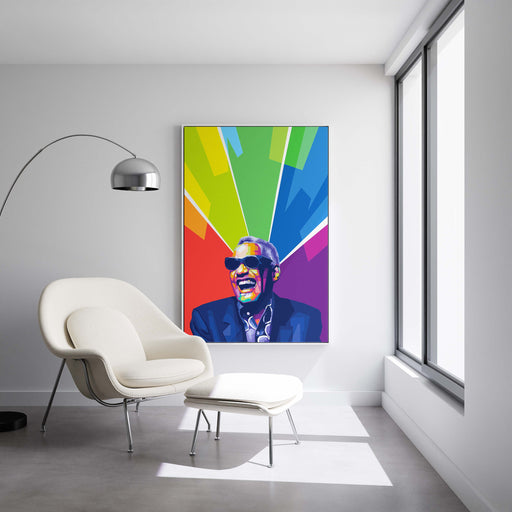 Modern pop art poster of Ray Charles.